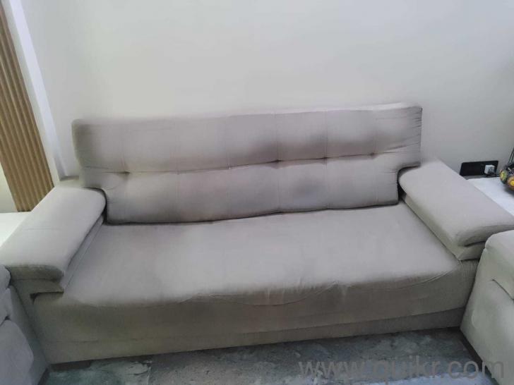 5 seater light brown colour cotton fabric sofa set Delhi Quikr