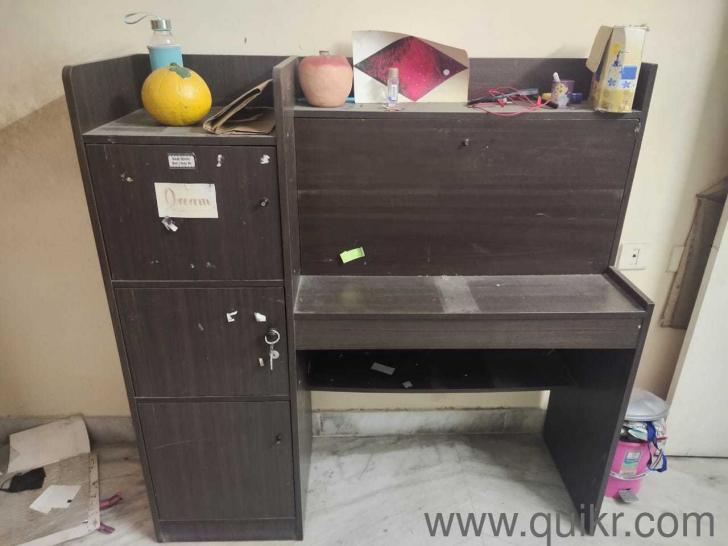 Wooden study table with foldable table top & covered book racks Vizag