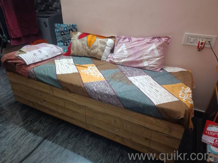 Diwan cot with storage and mattress (Kurl On) available for sale