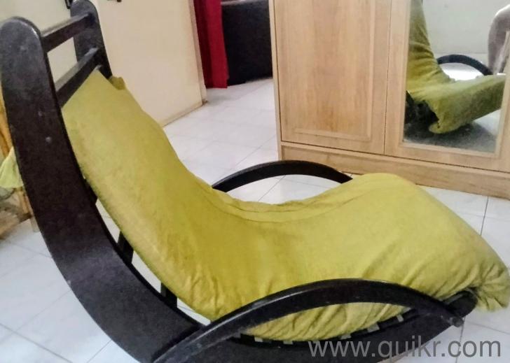 Wooden rocking chair with cushion, perfect for balcony,study,terrace