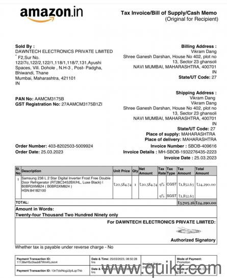 Refrigerator selling due to moving out(1)