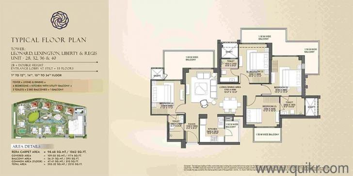 4+ BHK 2210 Sq. ft Apartment for Sale in Wave City, Ghaziabad