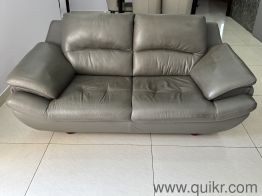 Dash Square, gray color leather sofa 3 seater + 2 seater in good condition(4)