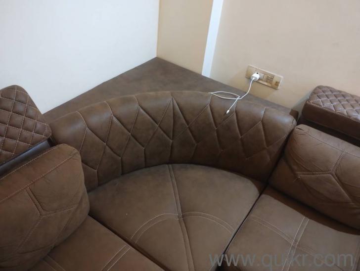 6 Seater Sofa with Adjustable Headrest and Round Table(3)