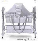 Fab N Funky Baby Cradle with Mosquito Net & Storage Lion Shaped - Grey(2)