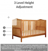 2 in 1 Wooden Cot Cum Junior Bed with Height Adjustable & Plug and Play Assembly(4)