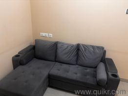 A good clean sofa good condition with coffee table and bookshelf(2)