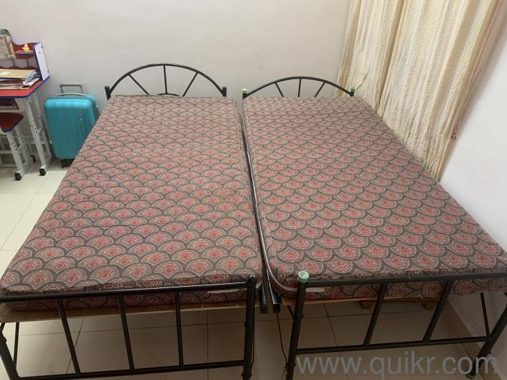2 Iron cots with 2 kurlon mattress