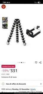 Premium Flexible Gorilla Tripod with Universal Phone Mount Vlogging & Travel(1)