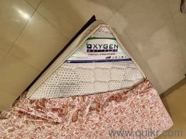 Queen size modern low-profile platform bed with 8-inch soft mattress like new(4)