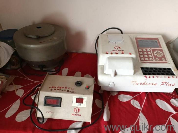 Medical Laboratory Equipments including centrifuge machine, colorimeter and semi auto analyzer
