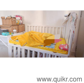 gently used branded crib, branded walker and luvlap stroller(1)