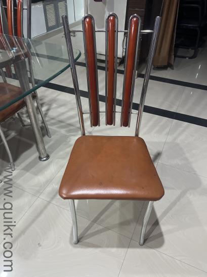 Glass top dining table with 6 chairs(3)