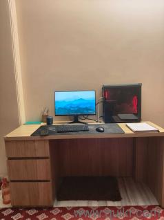 Custom Study Desk + Cabinet Set | Walnut Finish | Almost New | Daryaganj