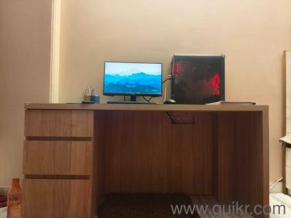 Custom Study Desk + Cabinet Set | Walnut Finish | Almost New | Daryaganj(1)