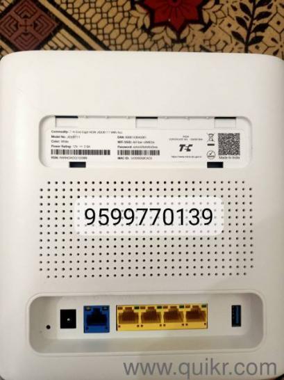 Ji0 Router only 3 months used very good quality. Details - 1-Router, 1-Adopter, 1-LAN cable 1 mtr(2)