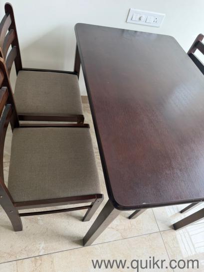Dining table with 4 chairs.  1 chair leg broken but fixed. Able to sit.(1)