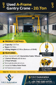 A FRAME GANTRY CRANE. - 2.0 TON Capacity