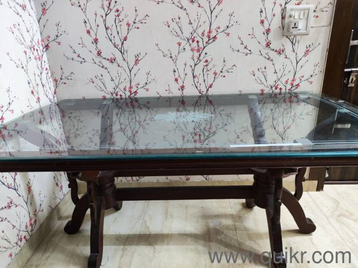Teak Wood Glass Top big Dining Table Ghaziabad Quikr