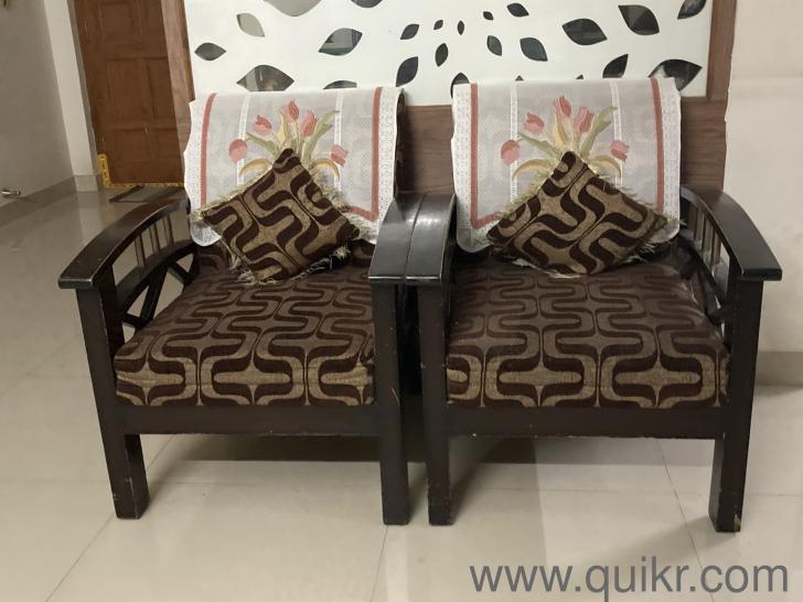 Wooden sofa set with cushions and sofa covers Hyderabad Quikr