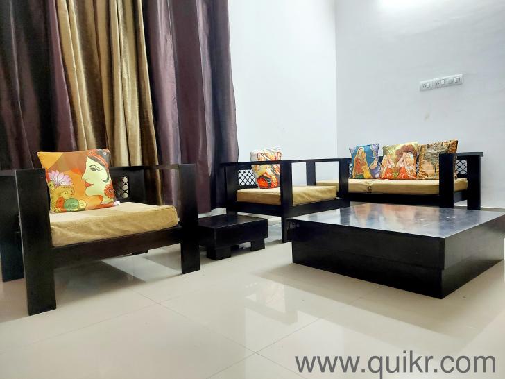 Rajasthani themed low seating solid wood heavy sofa with washable