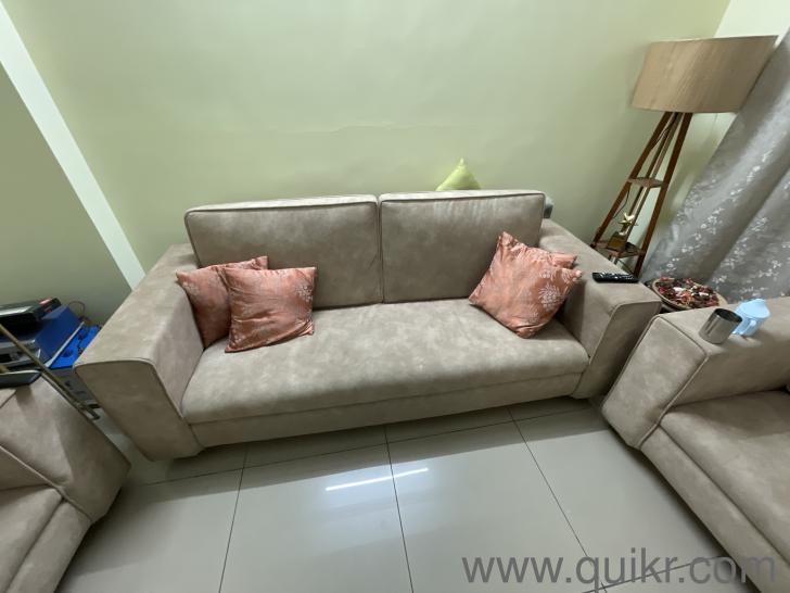 Relocation Sale!!! Gently Used fabric Sofa set 311 with acacia wood