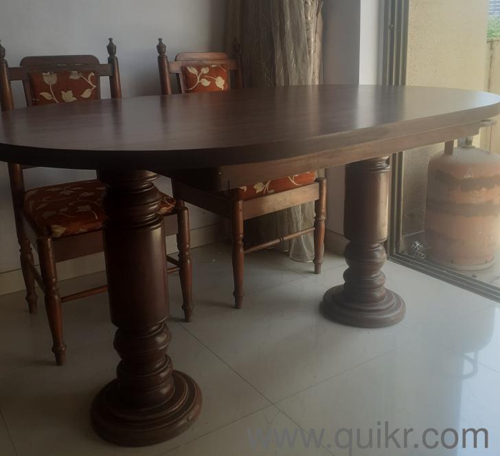 Teak wood made Dining Table 3x5 feet with 4 cushioned chairs Thane Quikr