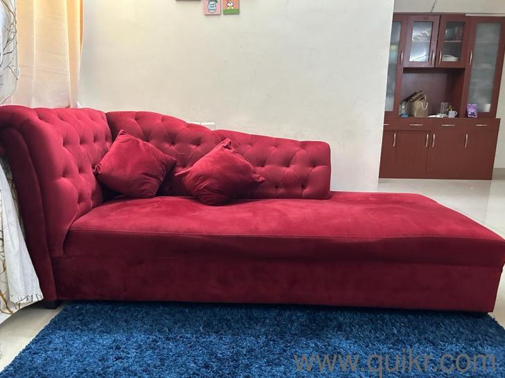 3 Seater Lounger Sofa /Couch Mahroon Color, 1 year old , Made using Duroflex Cushion Bangalore
