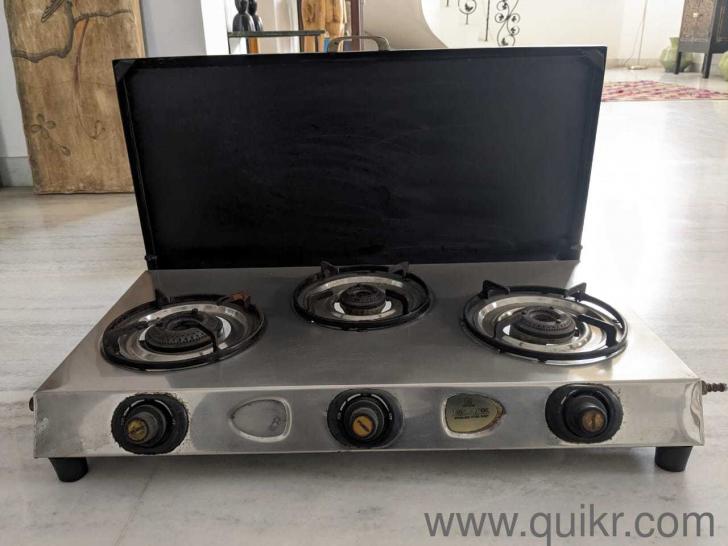 3 Burner Gas Stove with Iron cover in in Good Condition Jaipur Quikr