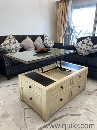 Openable Drawer Table Wood with glass top ,openable drawer with storage Center table | Mumbai ...
