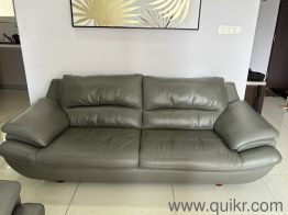 Dash Square, gray color leather sofa 3 seater + 2 seater in good condition(3)