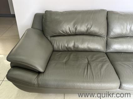 Dash Square, gray color leather sofa 3 seater + 2 seater in good condition(1)