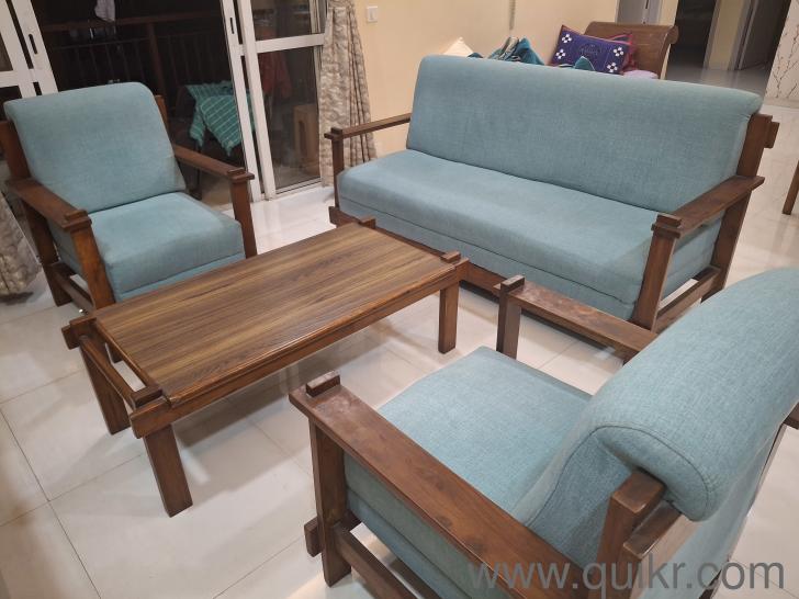 5 seater sofa with centre table made of pure teak from Chhatisgarhh(1)