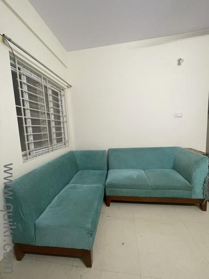 L shape sofa teal/ green colour