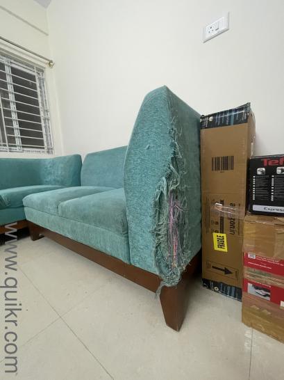 L shape sofa teal/ green colour(2)