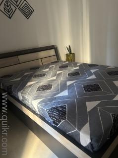 Modern Queen Hydraulic storage Bed Set (5 * 6.5)with one Side Table & Dressing Table Great Condition(1)