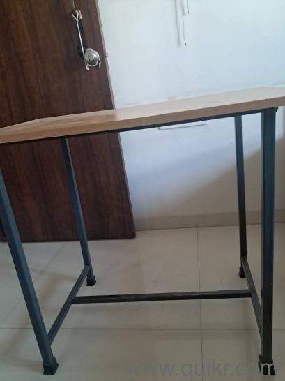 Sturdy Compact Study/Work Table  Metal Frame, Wooden Top(1)