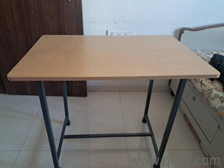 Sturdy Compact Study/Work Table  Metal Frame, Wooden Top