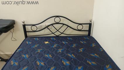 Steel cot bed with Mattress (no scratches, well in condition)(1)