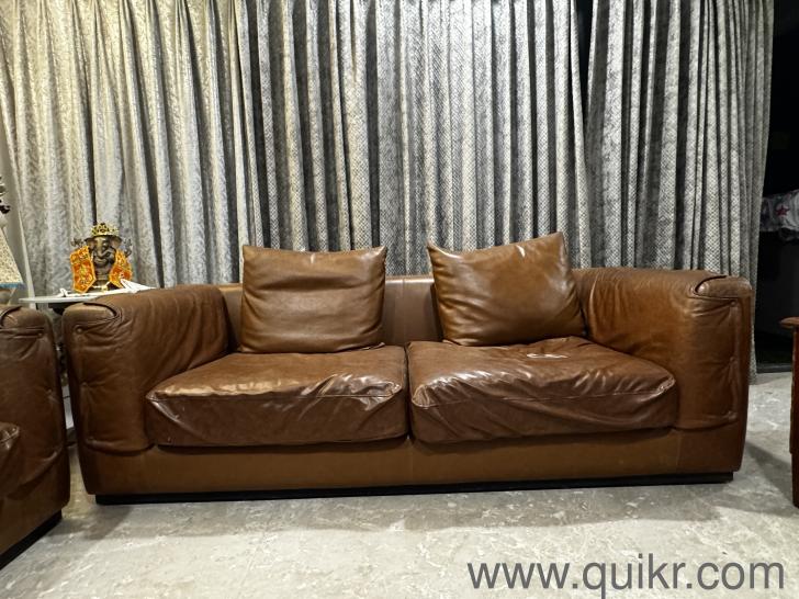 Imported full leather sofa. Tan coloured. 3 seater. 2 seater. 2 chairs(3)