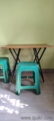 wooden table with 2 stools(2)