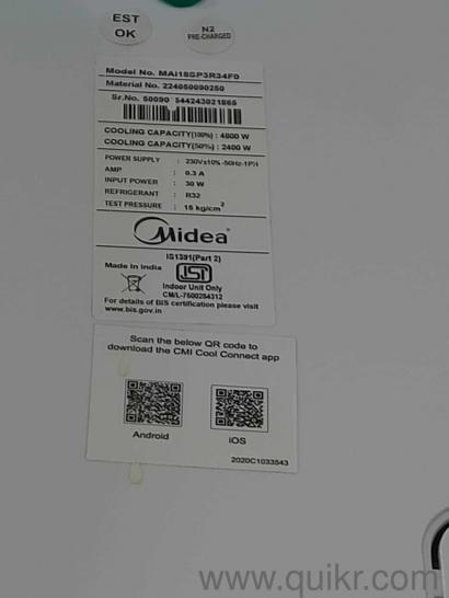 8MonthOld Midea Carrier AC (CompanyServiced & Installed)(2)