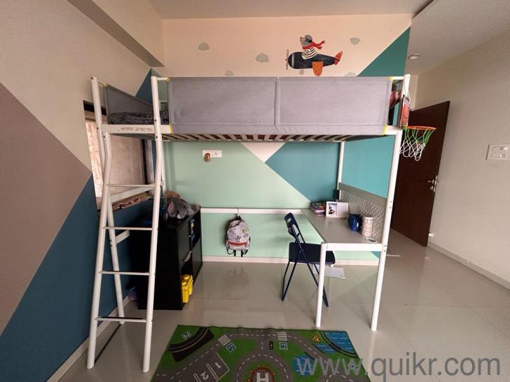 Ikea metal bunk bed with study table and mattress Thane Quikr