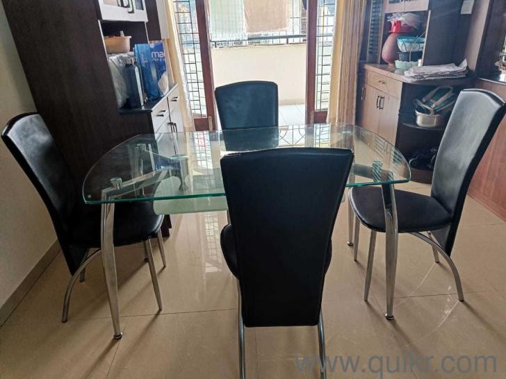 Damro Dining Table Glass + 4 Chairs Bangalore Quikr