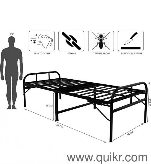 Metal Folding Bed Single Size for Sleeping Guest Bed Easily Storable
