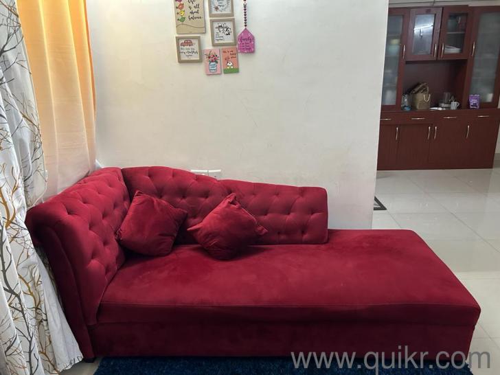 3 Seater Lounger Sofa /Couch Mahroon Color, 1 year old , Made using Duroflex Cushion Bangalore