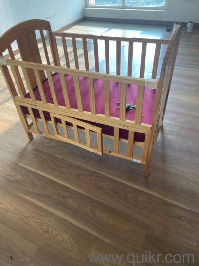 Babyhug Chester 3 in 1 Junior Bed cum Cot With Mattress- Dark Brown main image 0