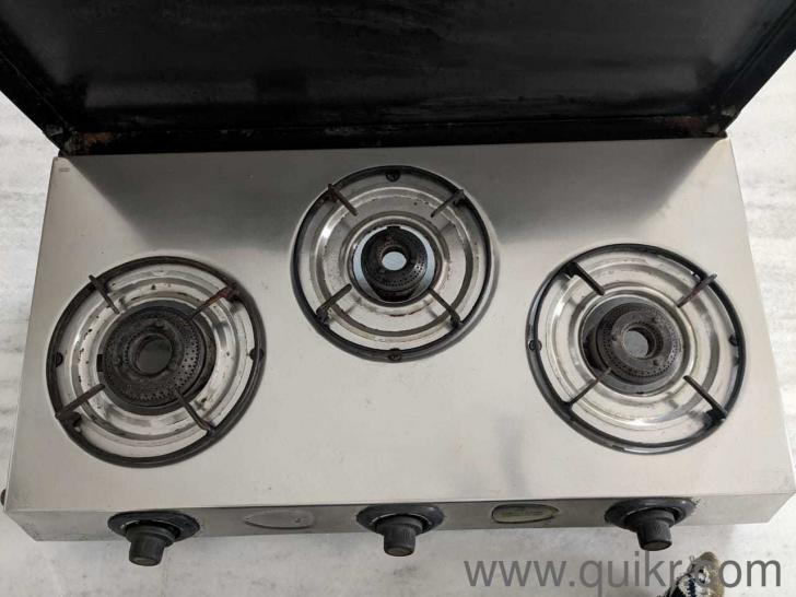 3 Burner Gas Stove with Iron cover in in Good Condition Jaipur Quikr