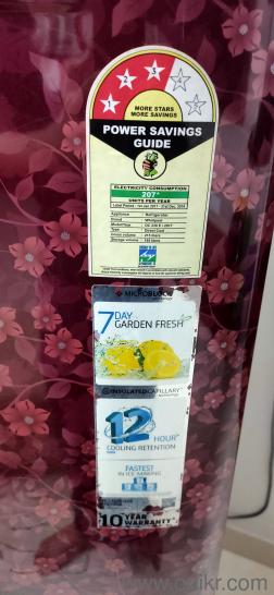 Whirlpool 3 star single door 215ltr fridge in good condition(2)