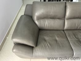 Dash Square, gray color leather sofa 3 seater + 2 seater in good condition(2)